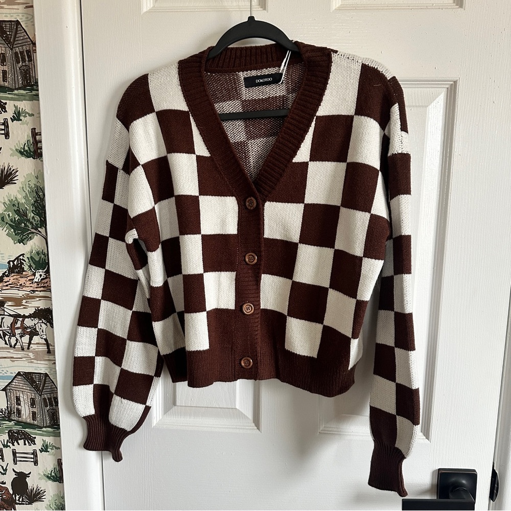 Checkered Cardigan